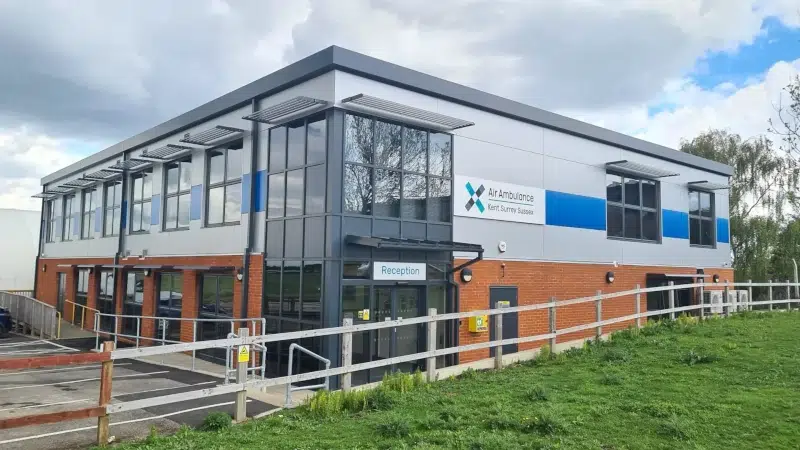 air ambulance emergency medical headquarters with modular healthcare construction