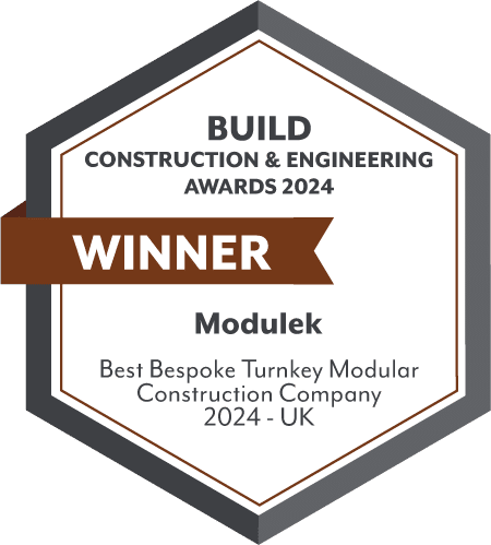 Modulek winner of BUILD Construction & Engineering Awards 2024 - Best Bespoke Turnkey Modular Construction Company, UK
